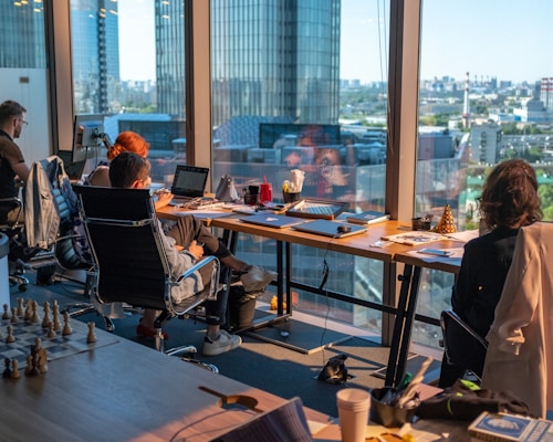 Vari electric standing desk workspace